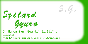 szilard gyuro business card